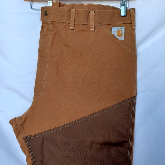 Vintage Carhartt Men's 44x34 Khaki-Brown Double Knee Pants USA Pride Crafted "89 - Picture 10 of 13